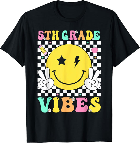 5th Grade Vibes Teacher & Kids Team Back To School Tee by TeeBrew