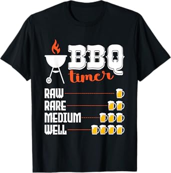 BBQ Timer Funny Beer Grilling Drinking Dad Cookout Apparel T-Shirt