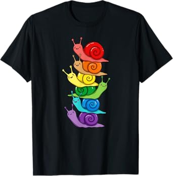 Funny LGBT Snail Rainbow Lesbian Gay Pride Womens Mens T-Shirt