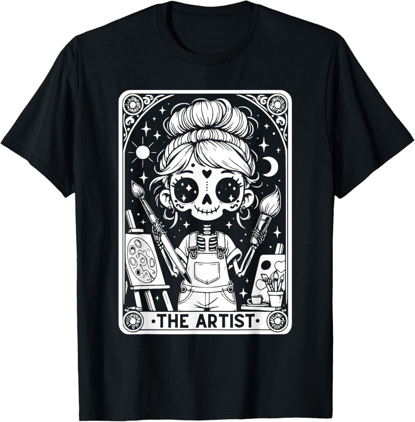 Artist Tarot Card Skeleton Painter Art Teacher Witchy Graphic T-shirt by TeeBrew