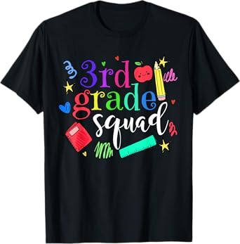 3rd Grade Squad Back To School Team Third Grade Funny T-Shirt