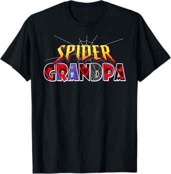 Spider Grandpa Shirt Birthday Fathers Day Halloween Costumes T-Shirt