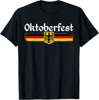 Oktoberfest German Drinking Men Women Vintage German Flag T-Shirt