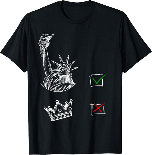 Vintage No Kings Since 1776 Usa 4th Of July Free T-shirt