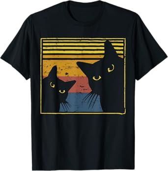 Vintage Black Cat Classic Design Gift For Men Women Kids T-Shirt