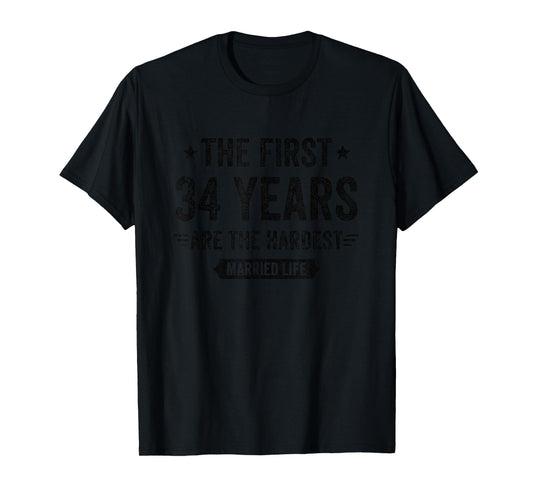 34 Year Wedding Anniversary Married Couples 34th Anniversary T-Shirt