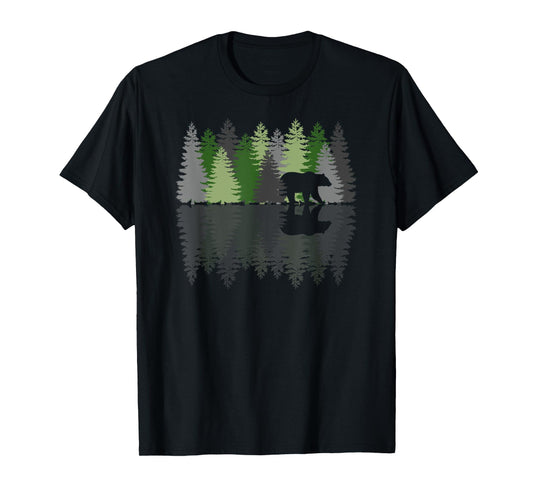 Trees Reflection Wildlife Nature Animal Bear Outdoor Forest T-Shirt