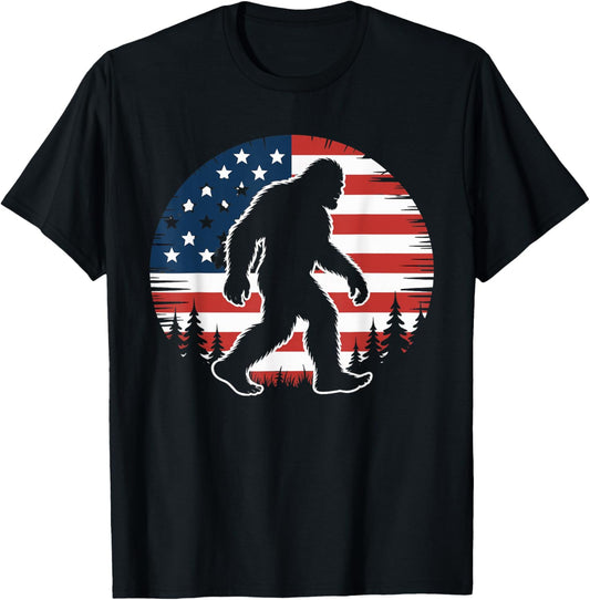 Bigfoot 4th Of July Shirt American Usa Flag Patriotic T-shirt