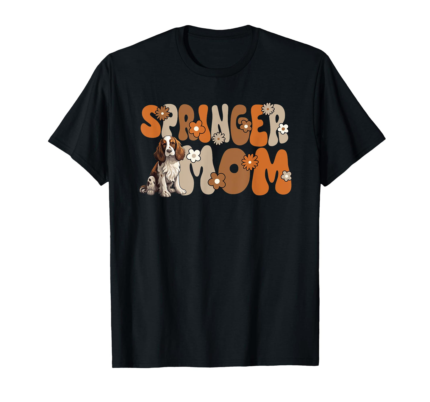English Springer Spaniel Groovy World's Best Springer Mom T-Shirt