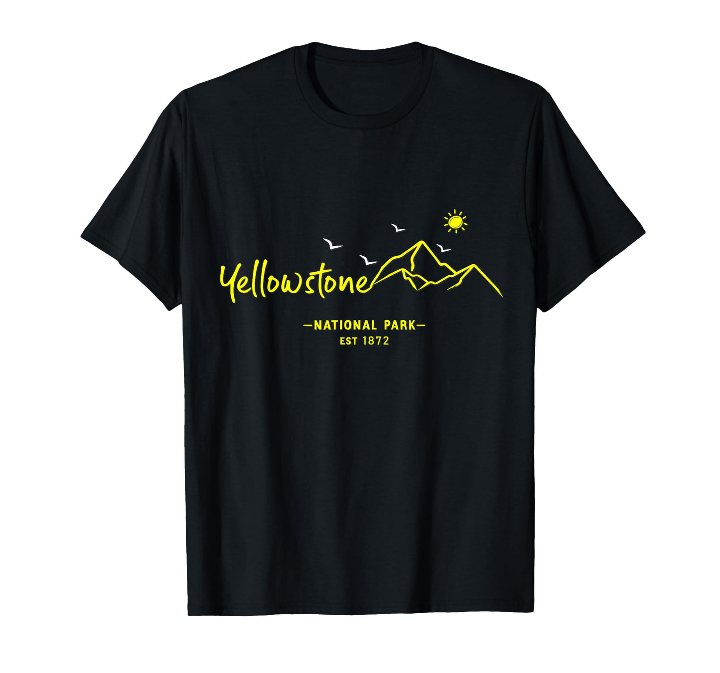 Yellowstone National Park Retro Mountains Hiking Souvenir T-Shirt