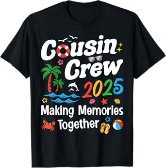 Cousin Crew 2025 Summer Vacation Beach Family Trip Matching T-Shirt