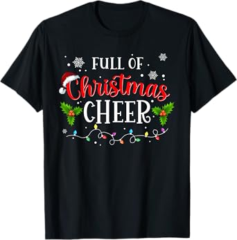 Full Of Christmas Beer And Christmas Cheer Couple Matching T-Shirt