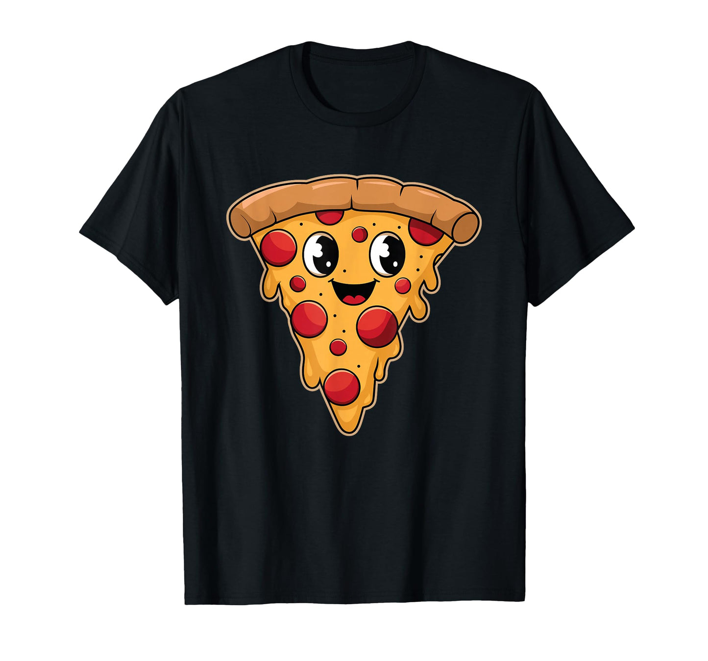 Cute Kawaii Pizza Slice National Pizza Day Funny Food Lovers T-Shirt