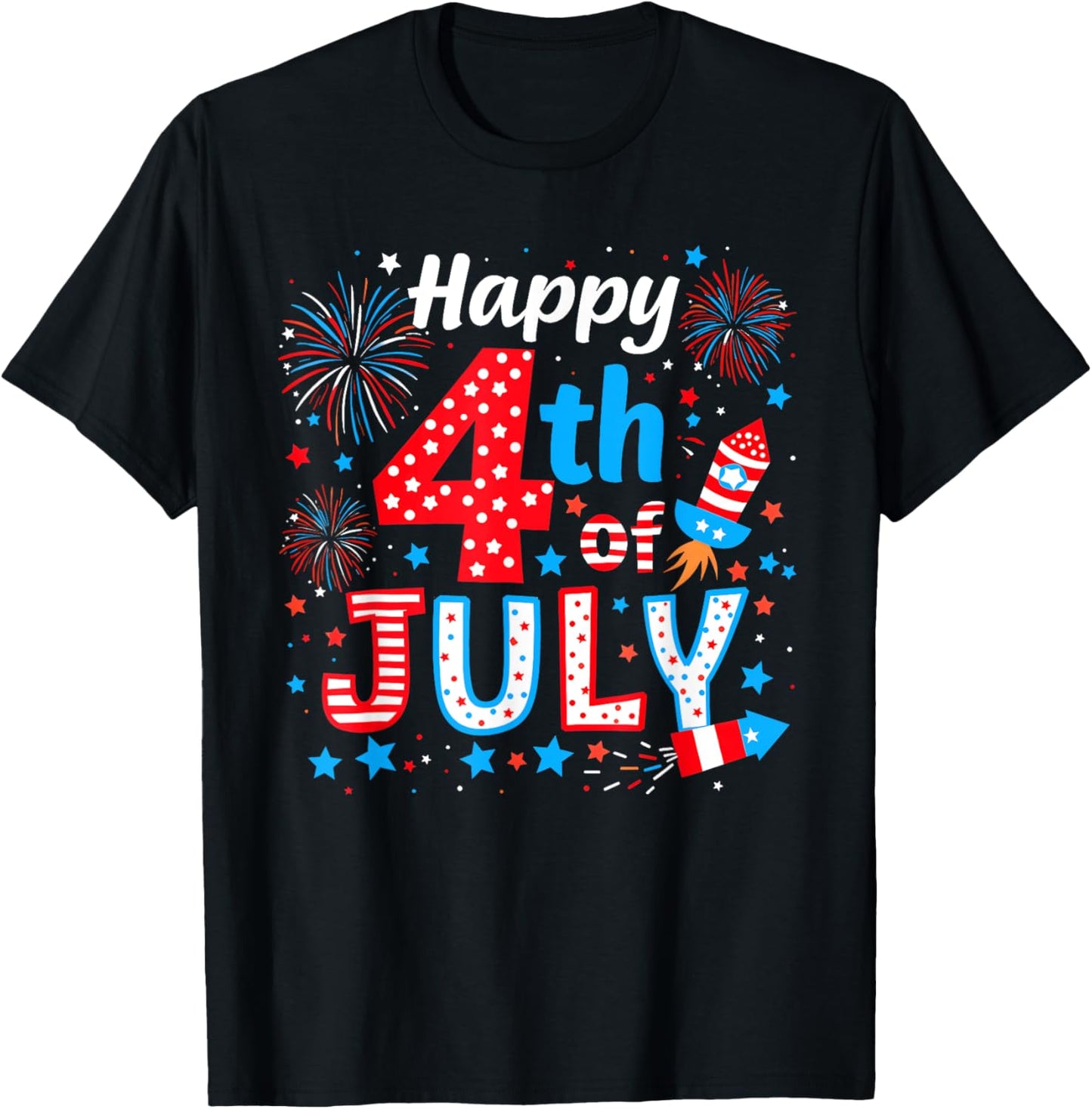 Happy 4th Of July Patriotic American Flag Usa Men Women Kids T-shirt
