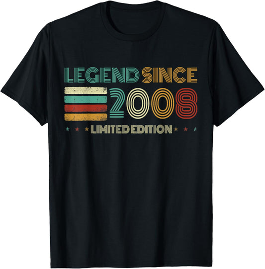 17 Years Old Legend Since 2008 17th Birthday T-Shirt