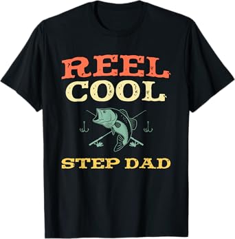 Reel Cool Step-Dad Fishing Fisherman Funny Vintage StepDad T-Shirt