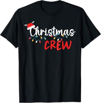 Christmas Crew Xmas Lights Family Matching Pajamas Holiday T-Shirt