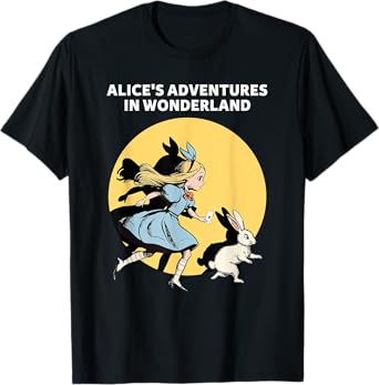Alice in Wonderland and The White Rabbit in the Spotlight T-Shirt