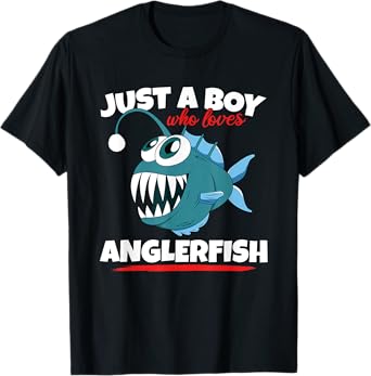 Just A Boy Who Loves Angler Fish Funny Fishing Anglerfish T-Shirt