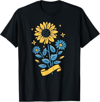 Ukraine Sunflower Blue Yellow Ukrainian Women Girls Kids T-Shirt