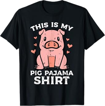 This Is My Pig Pajama Shirt Cute Hog Swine Women Kids Men T-Shirt