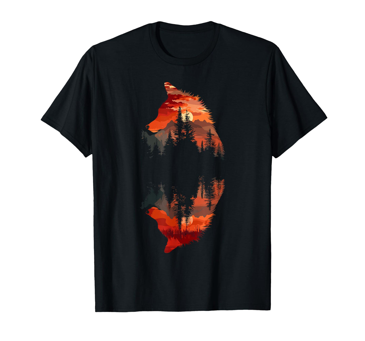 Fox Reflection Foxes Nature Wildlife T-Shirt