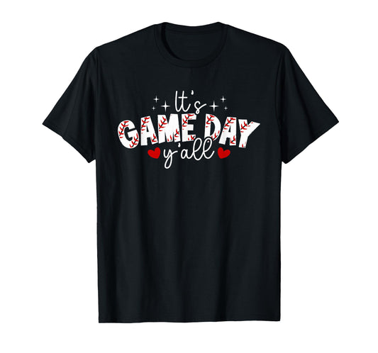 It's Game Day Y'all Baseball Game Day Baseball T-Shirt