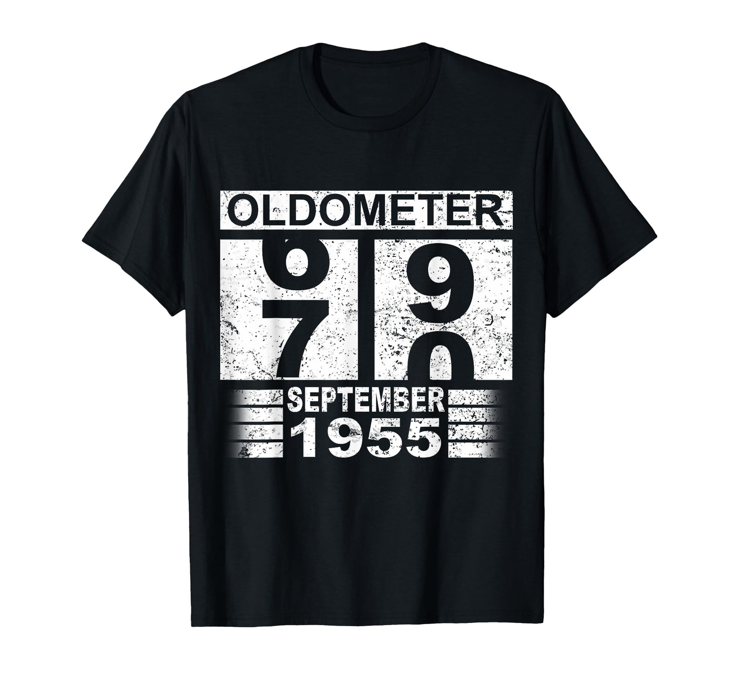 Oldometer 69-70 Born in September 1955 Funny 70th Birthday T-Shirt
