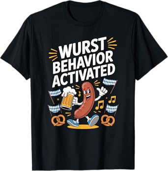 Funny Wurst Behavior Activated Oktoberfest Funny T-Shirt