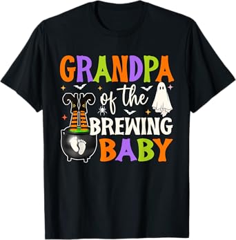 Grandpa of Brewing Baby Halloween Theme Baby Shower Spooky T-Shirt