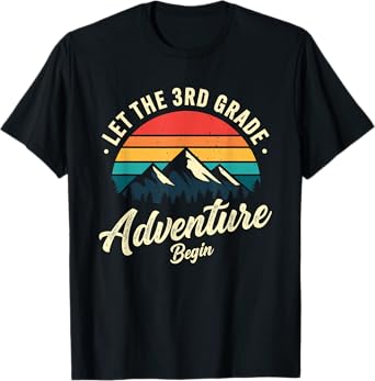 Let The 3rd Grade Adventure Begin Retro First Day Of School T-Shirt