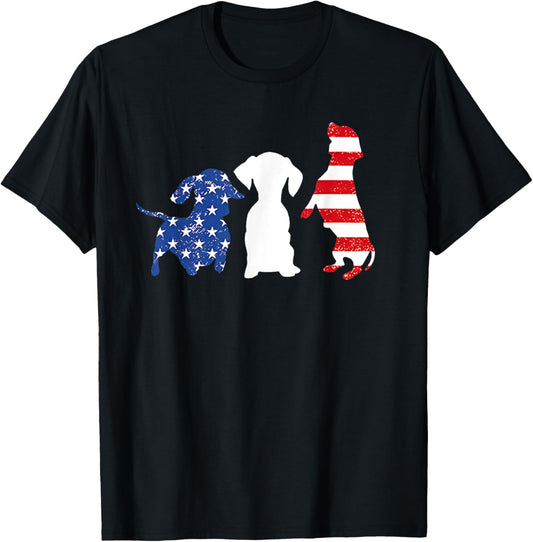 Dachshund Fourth 4th Of July Patriotic American Men Women T-Shirt