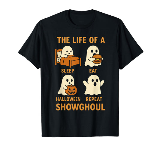 Retro Glamorous Ghost Showghoul Halloween Design T-Shirt