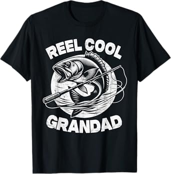 Reel Cool Grandad Fishing Father's Day Fisherman Fish Mens T-Shirt