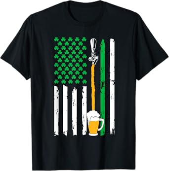 Irish American Flag Beer Shirt St Patricks Day Men Women T-Shirt