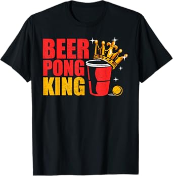 Vintage Beer Pong King Beer Pong Champion Drinking Games T-Shirt