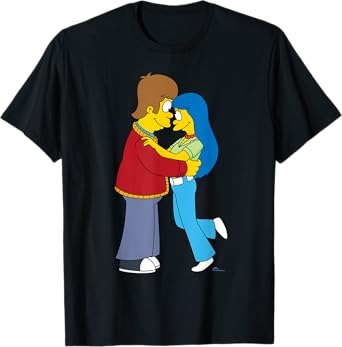 The Simpsons Flashback Homer & Marge Valentine’s Day Couple T-Shirt