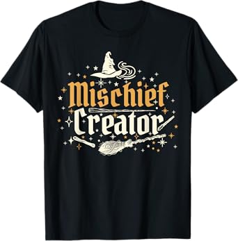 Funny Magical Mischief Creator Wizard Birthday Boys Girls T-Shirt