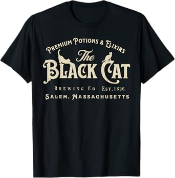 The Black Cat Witchy Salem Est 1626 Halloween Cat Lover Gift T-Shirt