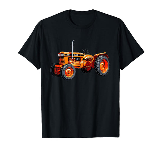 Classic Orange Tractor Retro Farming Design T-Shirt