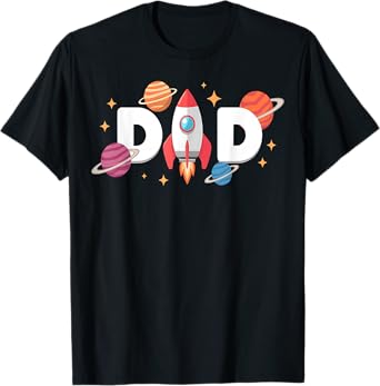 Dad of The Birthday Boys Space Astronaut 1st Birthday Family T-Shirt