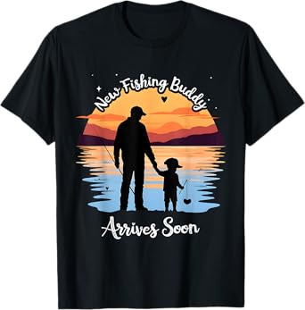 New Fishing Buddy Arrives Soon New Dad Fathers Day Grandpa T-Shirt