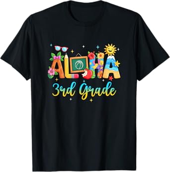 Aloha 3Rd Grade Teacher Life Summer Vacation School Beach T-Shirt