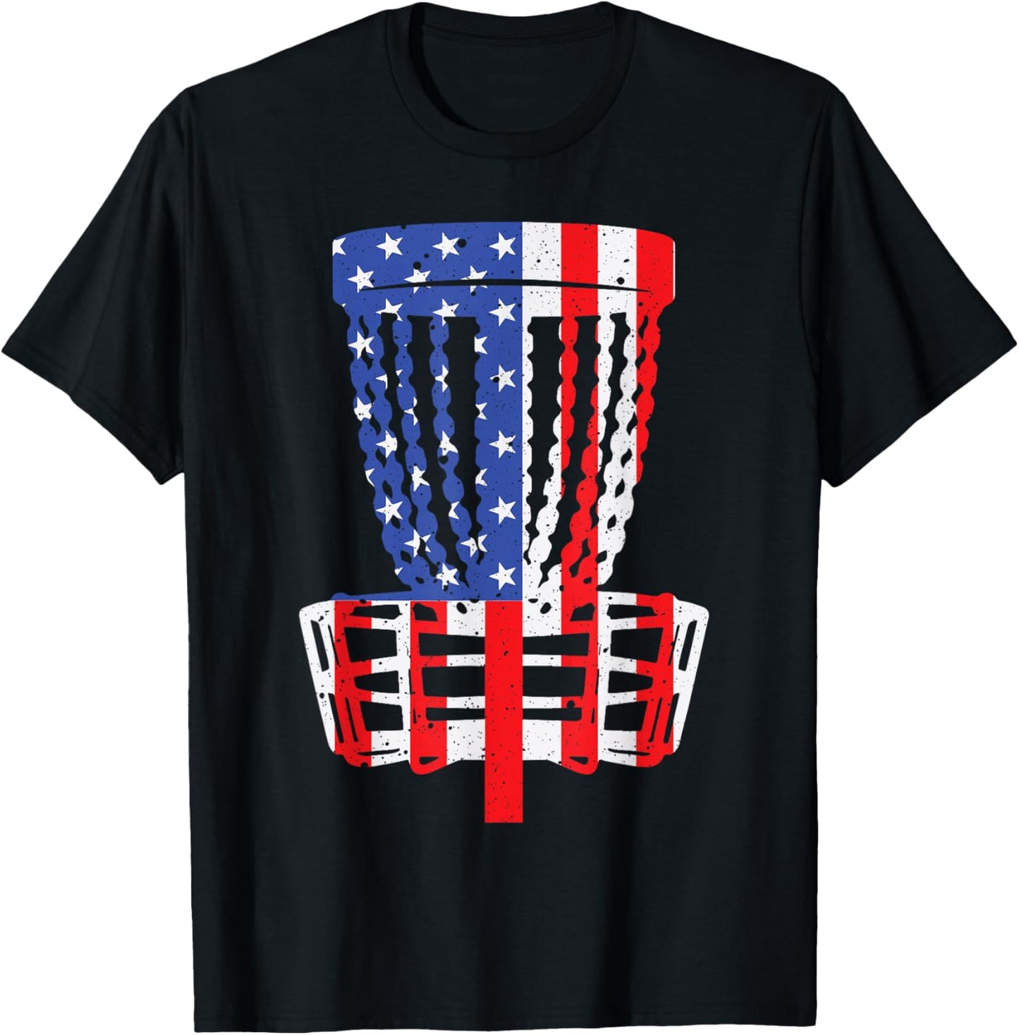 Funny Disc Golf Designs For Men Women American Flag Golfers T-Shirt