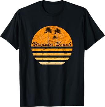 Virginia Beach Vintage Retro T-Shirt 70s Throwback Surf Tee