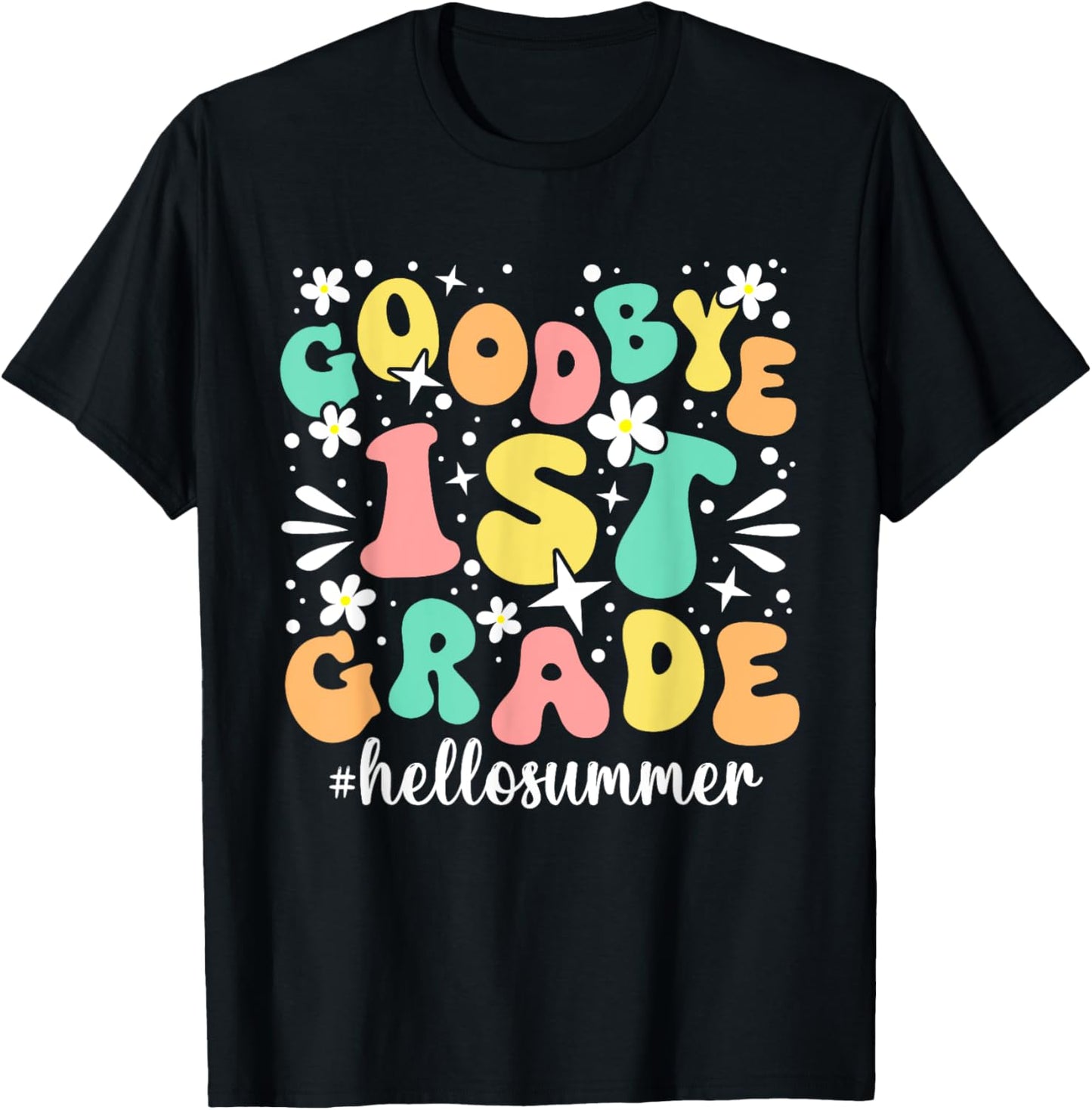 Goodbye 1st Grade Hello Summer Last Day Of School Boys Kids T-shirt by TeeBrew