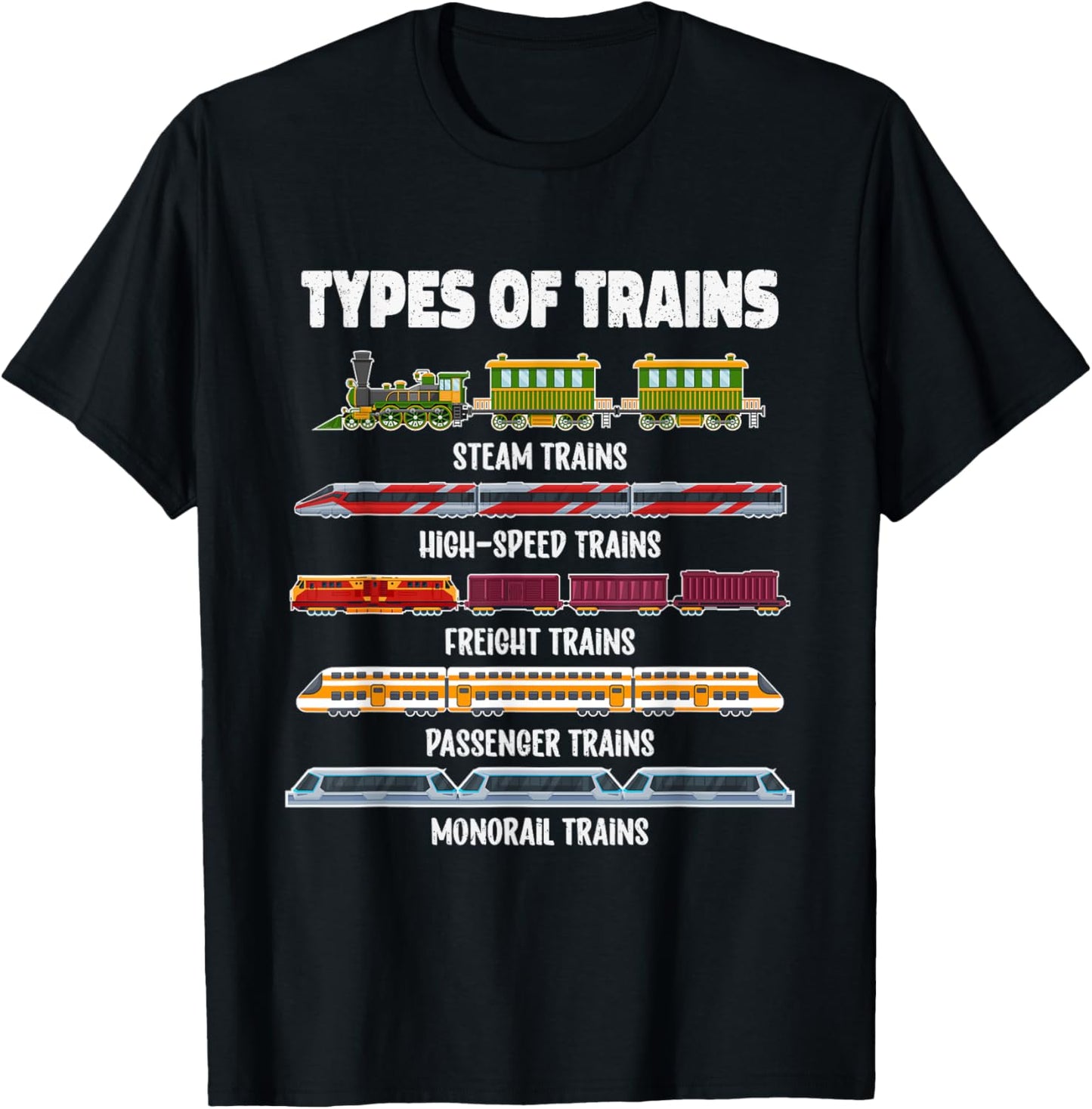 Types Of Trains Locomotive Toddler Kids boysTrain T-Shirt