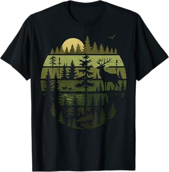 Forest Retro Nature Wildlife Outdoor T-Shirt