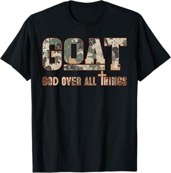 God over All Things Camo Camouflage Natural T-Shirt