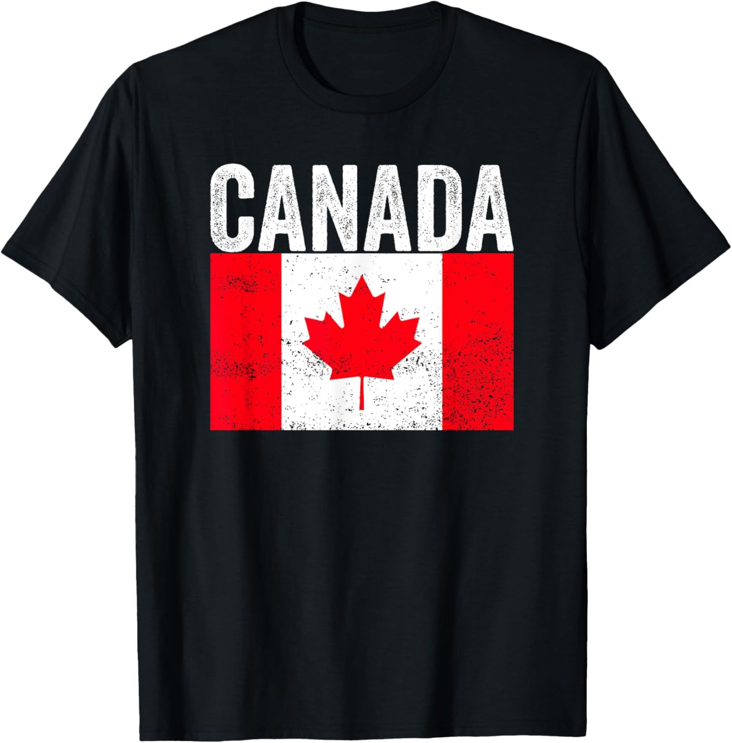 Vintage Canada Flag Distressed Maple Leaf Patriotic Design T-Shirt